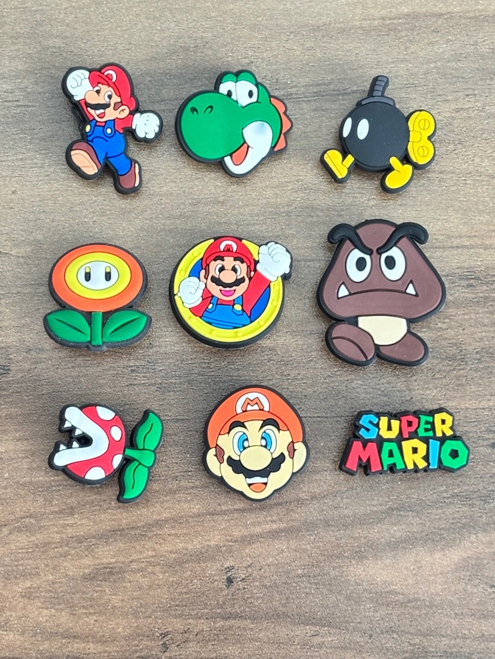 Nintendo Super Mario Brothers Crocs Charms Croc Jibbitz Yoshi Goomba Bomb Lot 9